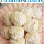 Plate full of cream cheese cookies.