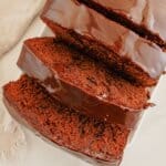 Slices of brownie bread on a serving platter.