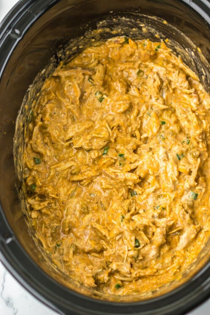 Honey lime chicken in a slow cooker.