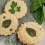 Parmesan cookies on a napkin.