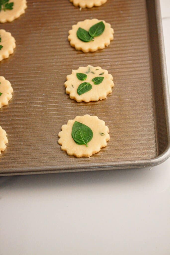 Cookies on a baking sheet.
