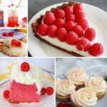 Collage of raspberry recipes.
