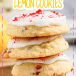 Four cookies stacked on top of each other.