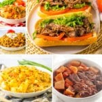 Collage of slow cooker beef recipes.