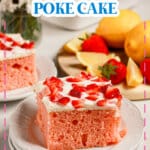 Slice of cake on a small white plate.