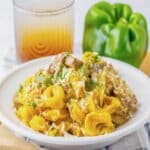 Bowl full of cheesesteak tortellini.