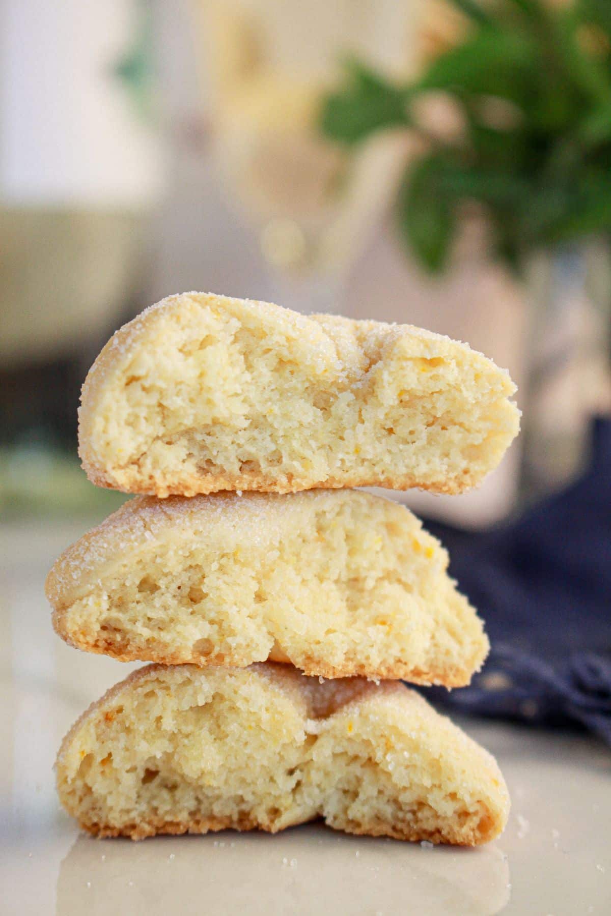 Three cookies stacked on top of each other.