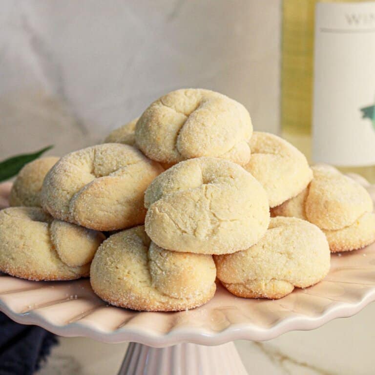 Wine cookies on a plate.