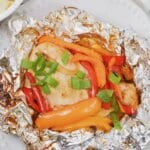 Hawaiian chicken packet on a plate.