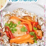 Hawaiian chicken packet on a plate.