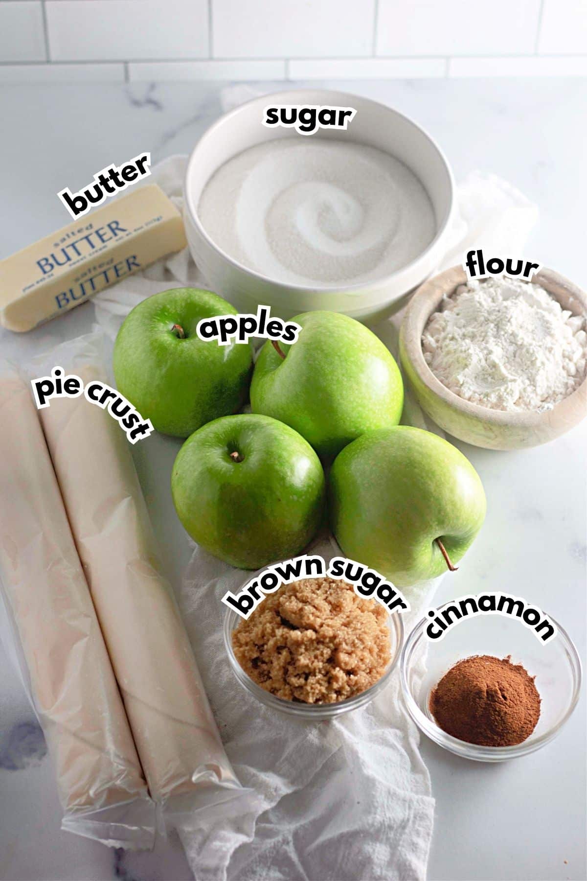Ingredients on a counter ready to bake.