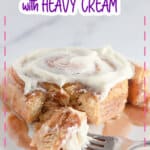 Cinnamon roll on a plate.