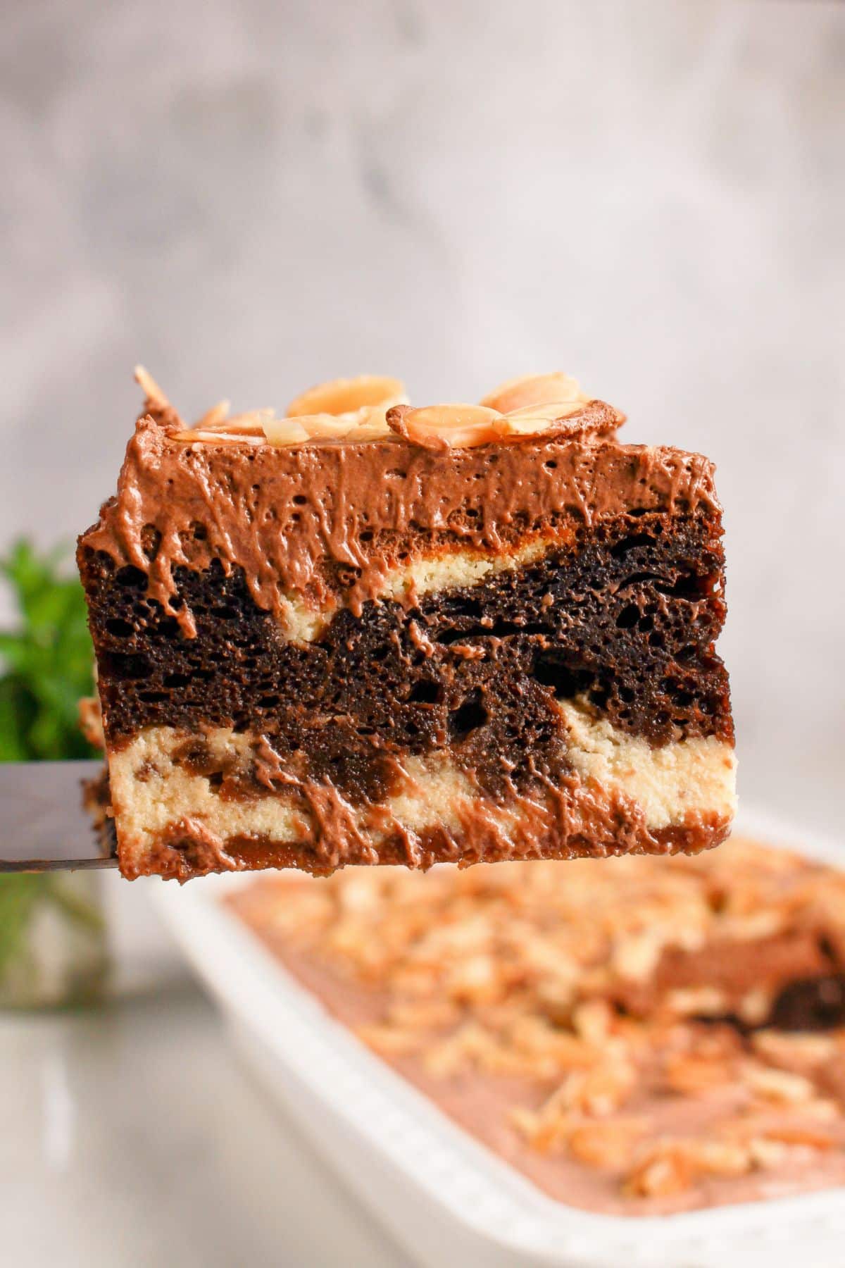 Slice of Italian love cake on a plate.