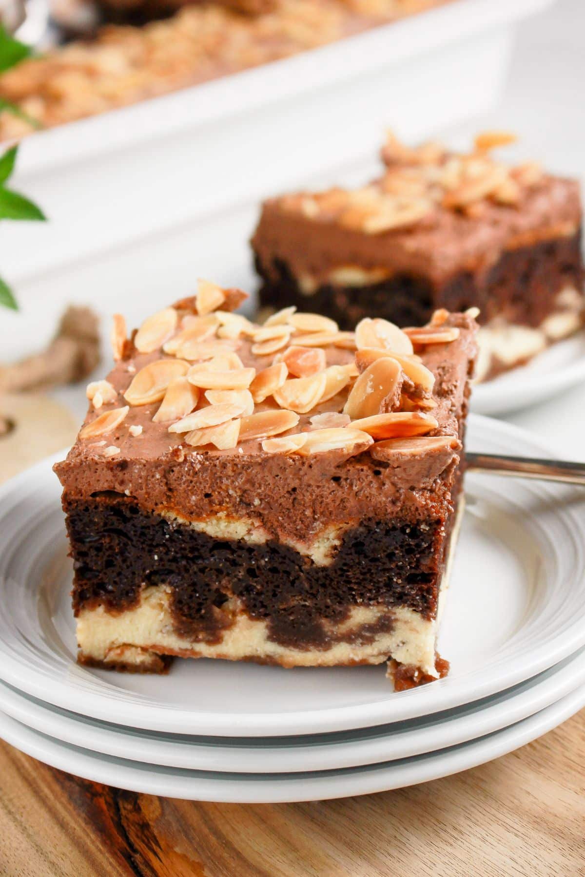 Slice of Italian love cake on a plate.