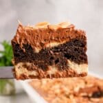 Slice of Italian love cake on a plate.