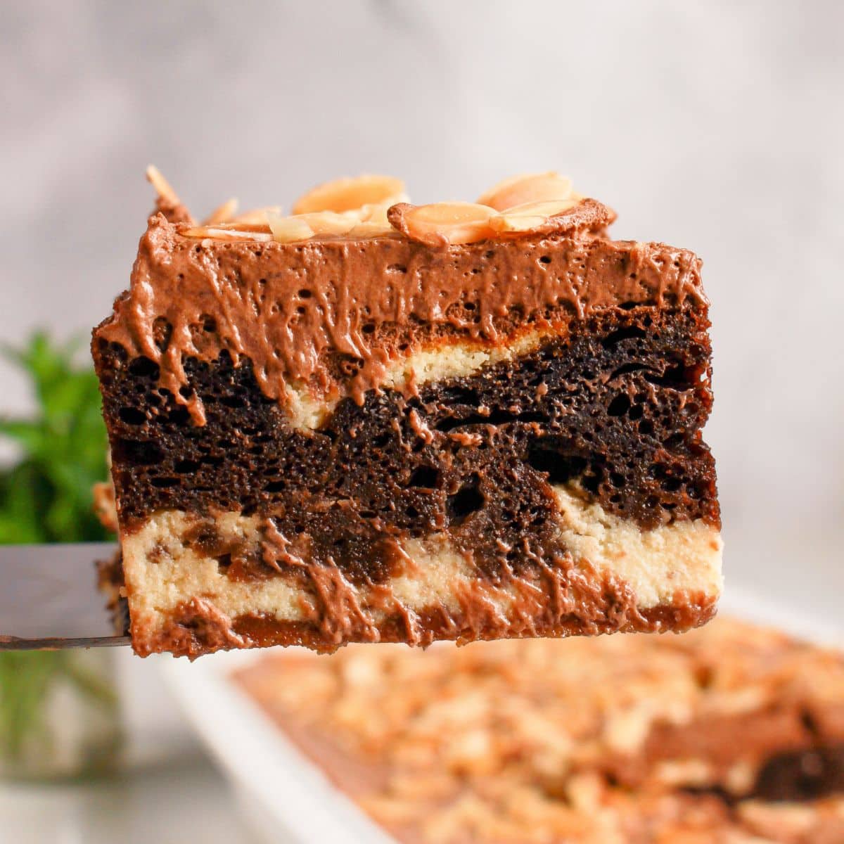 Slice of Italian love cake on a plate.