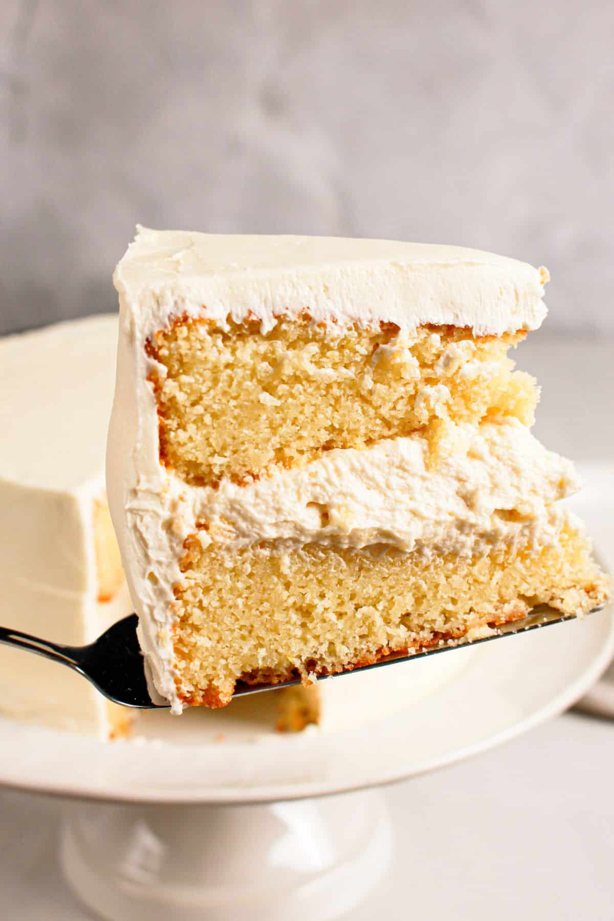 Slice of cake on a small plate.