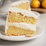 Slice of cake on a small plate.