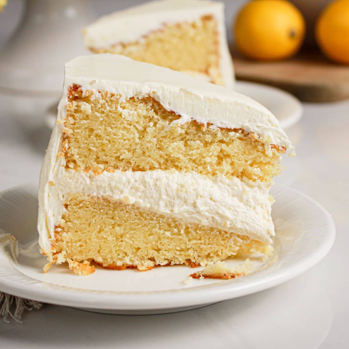 Slice of cake on a small plate.