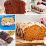 Collage of sweet quick breads.