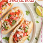 Tex mex sausage dogs on a plate.
