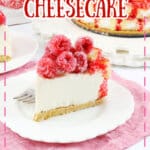 Slice of zinger cheesecake on a plate.