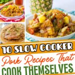 Collage of slow cooker pork recipes.