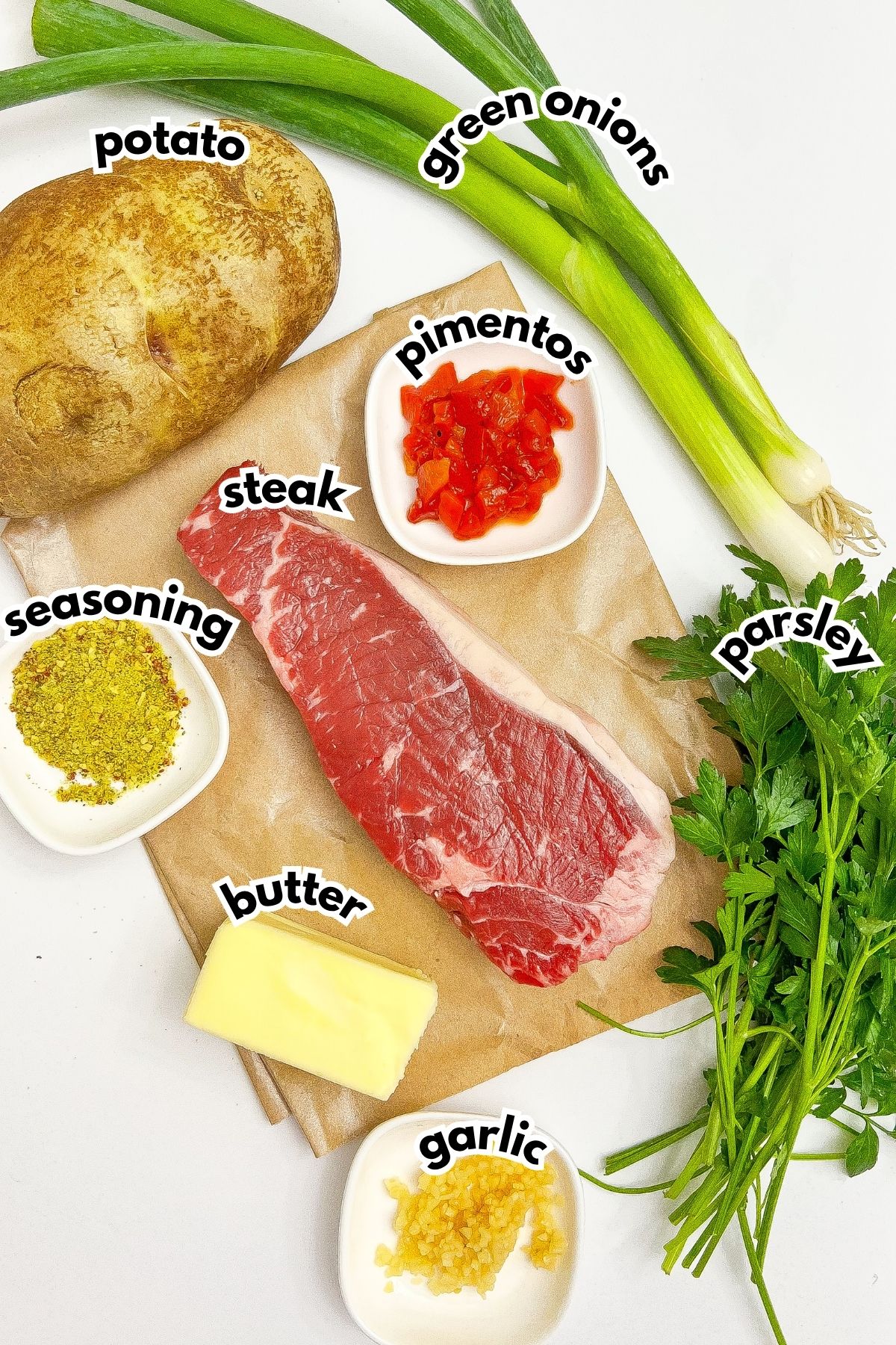 Ingredients on a counter ready to cook.