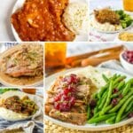 Collage of slow cooker pork recipes.
