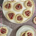 Cherry pie cookies on a plate.