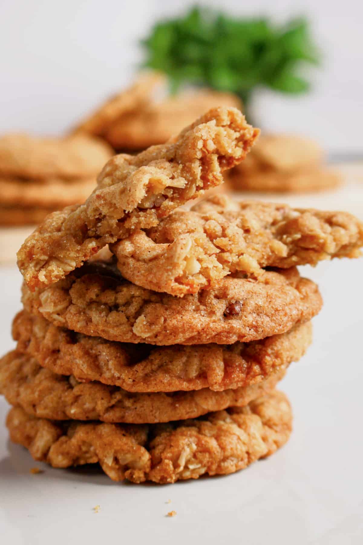 Maple oatmeal cookies on a plate.