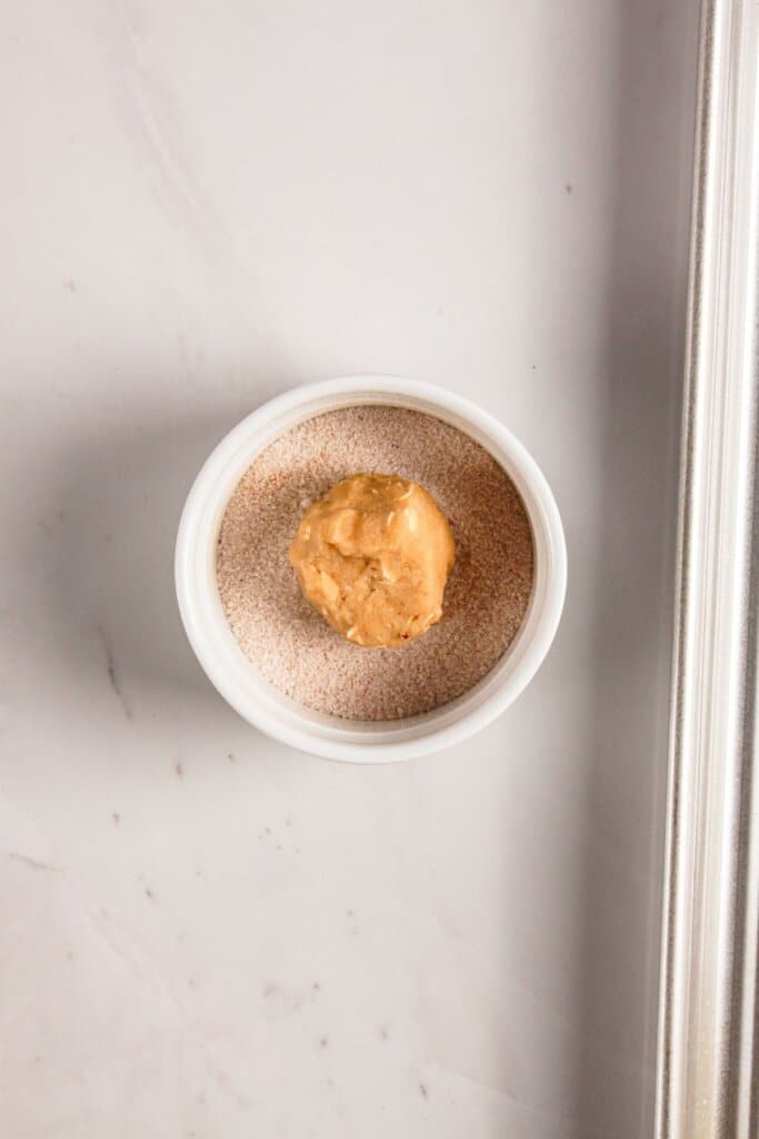 Cinnamon sugar in a small bowl.