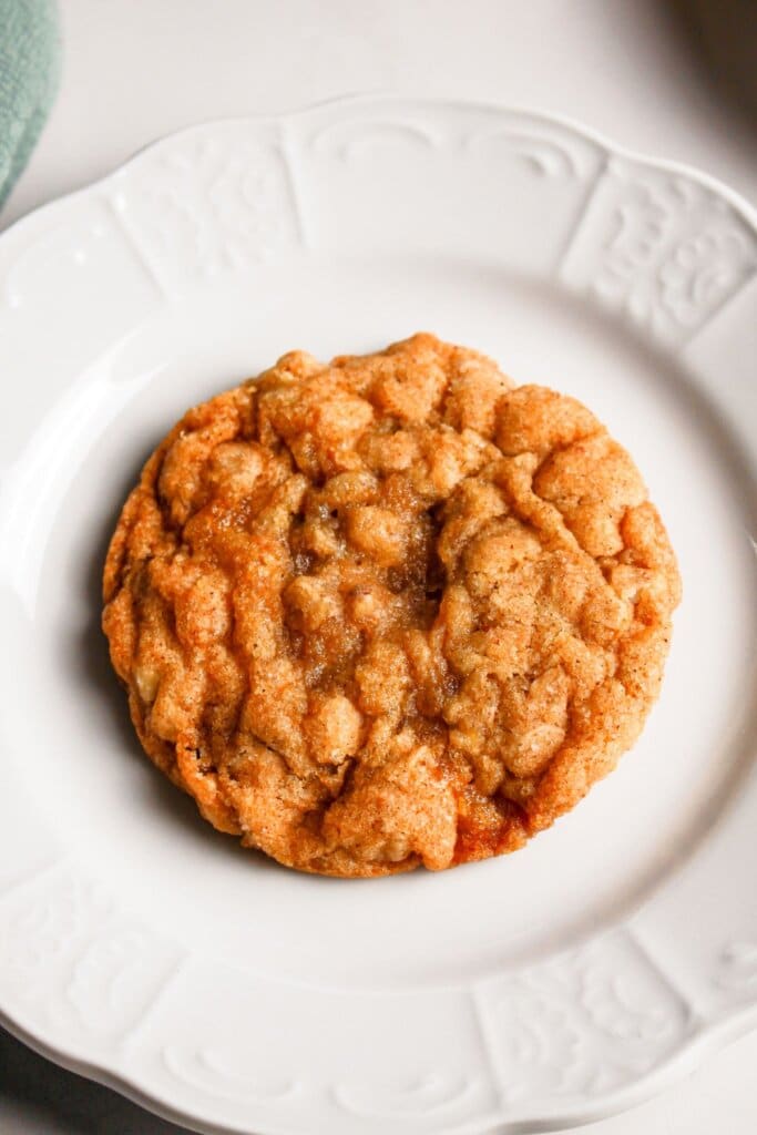 Maple oatmeal cookie on a plate.