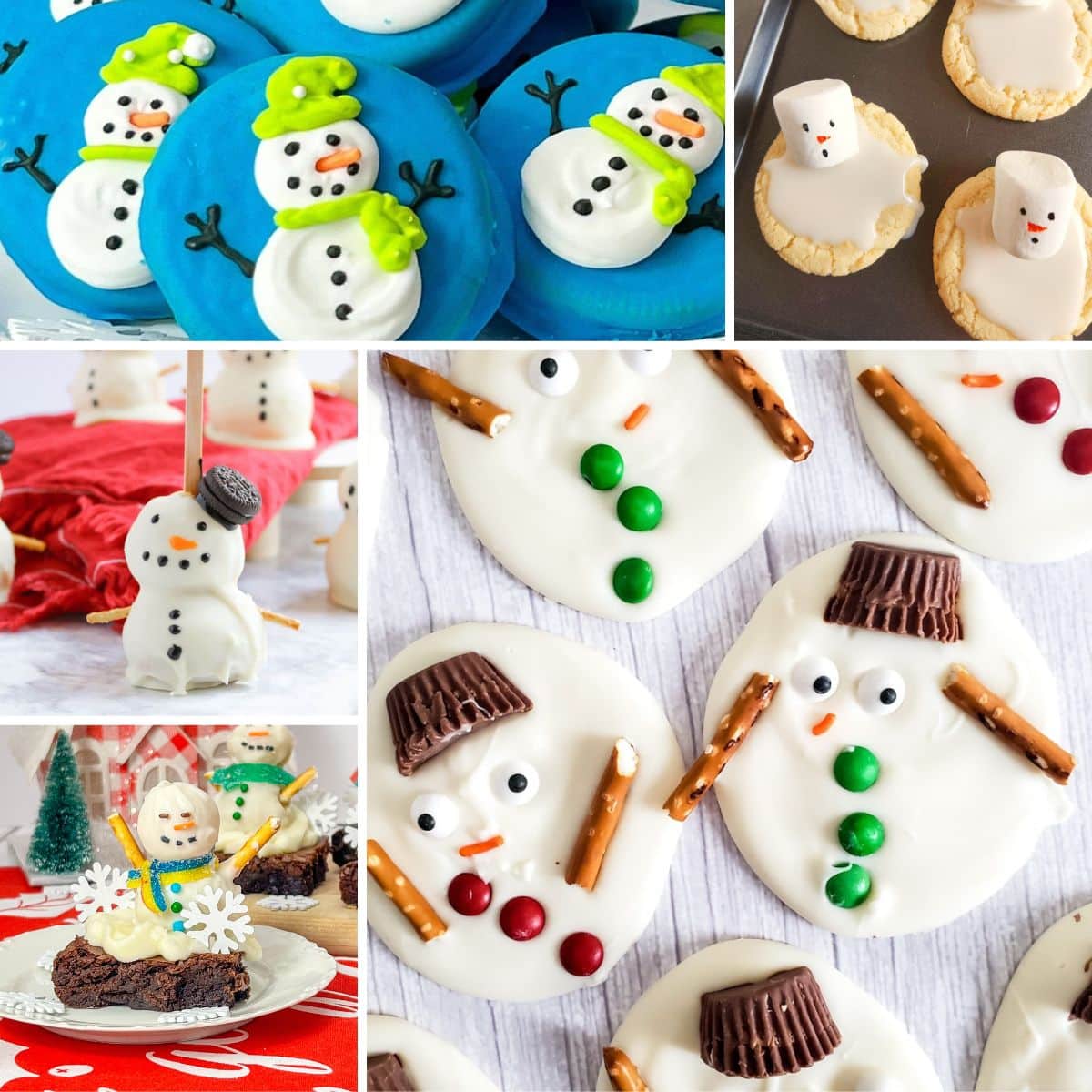 Collage of snowman recipes.