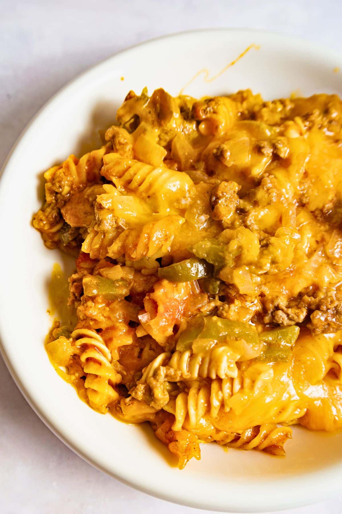 Bowl full of crock pot sloppy joe casserole.