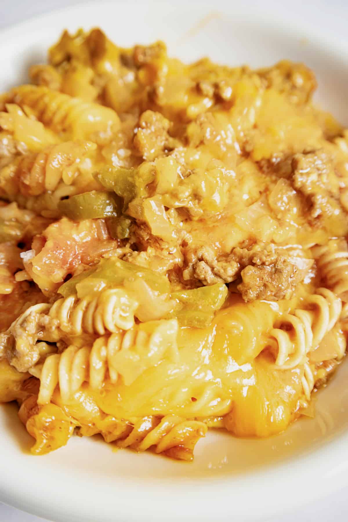 Bowl full of crock pot sloppy joe casserole.