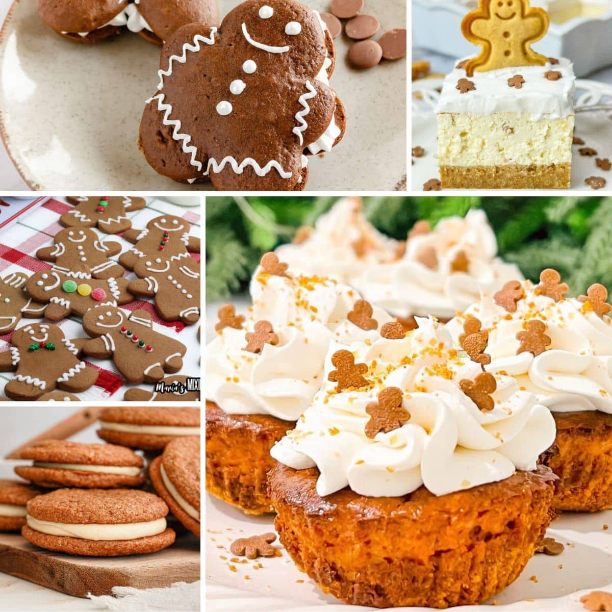 Collage of gingerbread recipes.