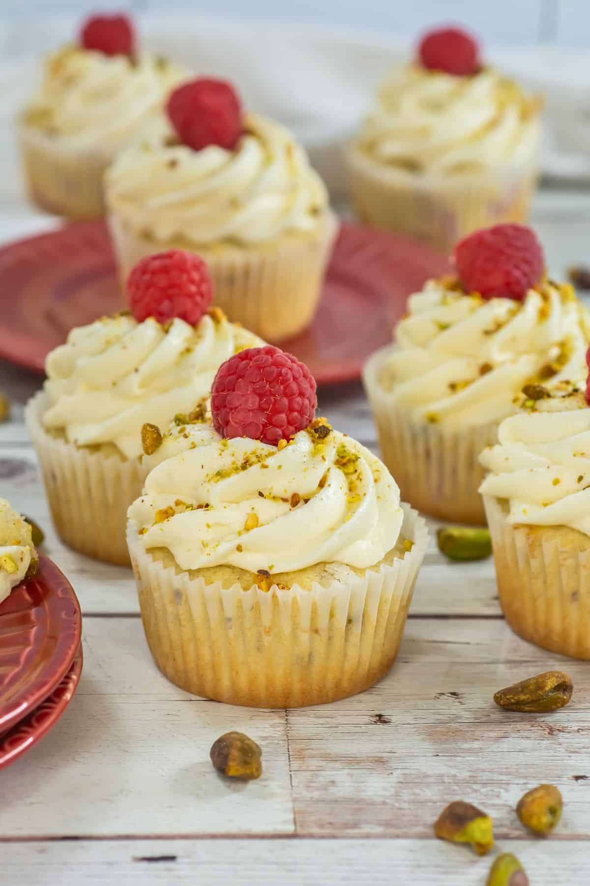 Cupcakes on a table.