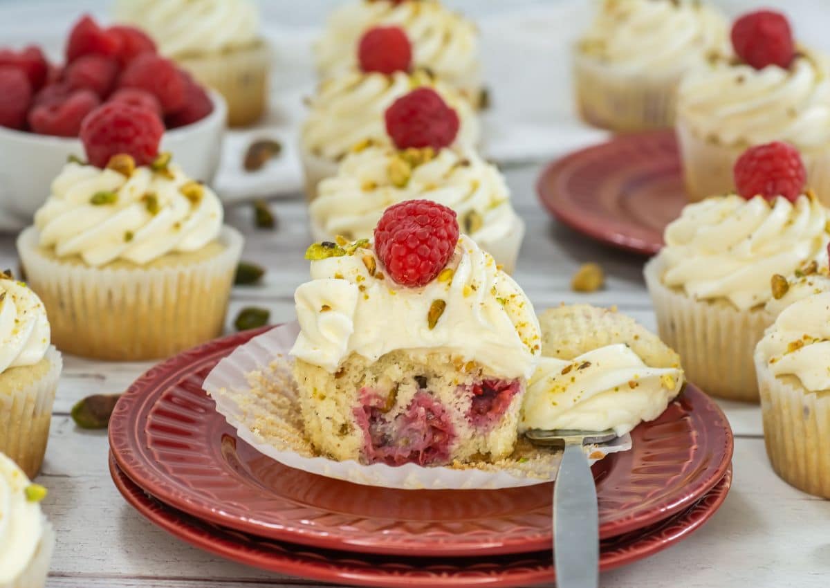 Cupcake on a plate.