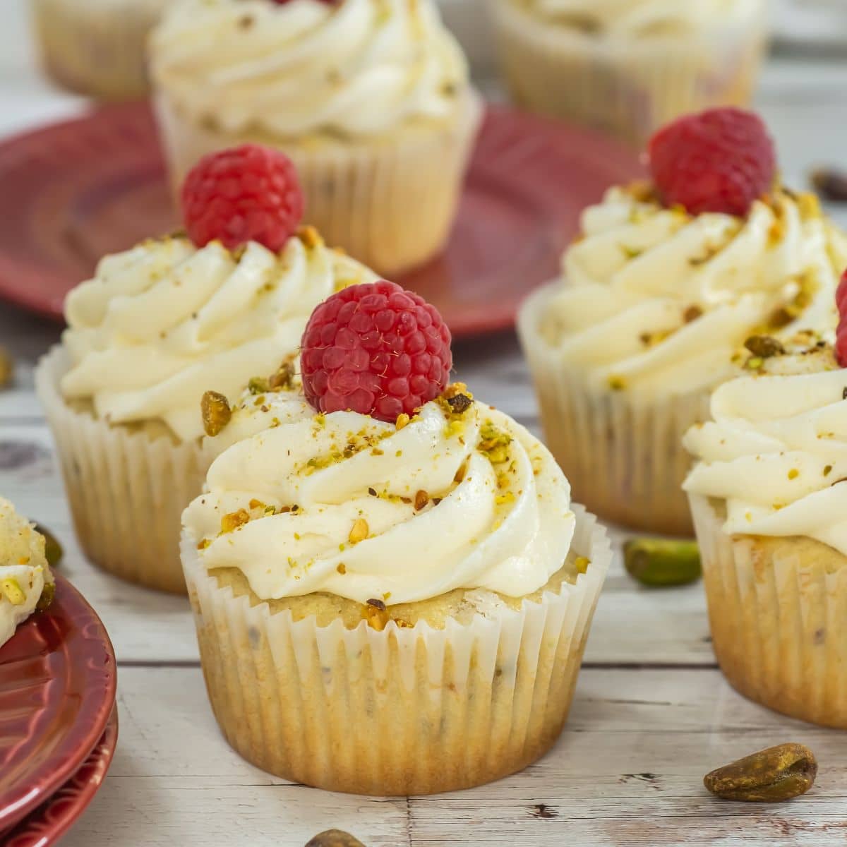 Cupcake on a plate.