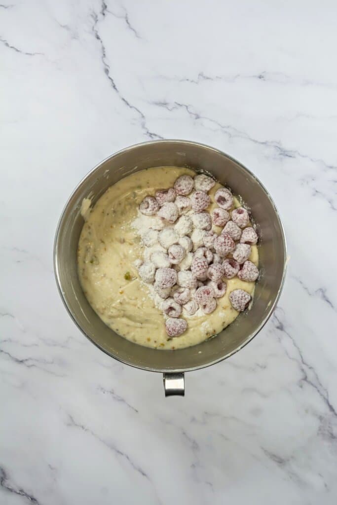 Batter in a mixing bowl.