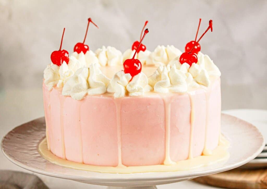 Whole dessert on a serving platter.