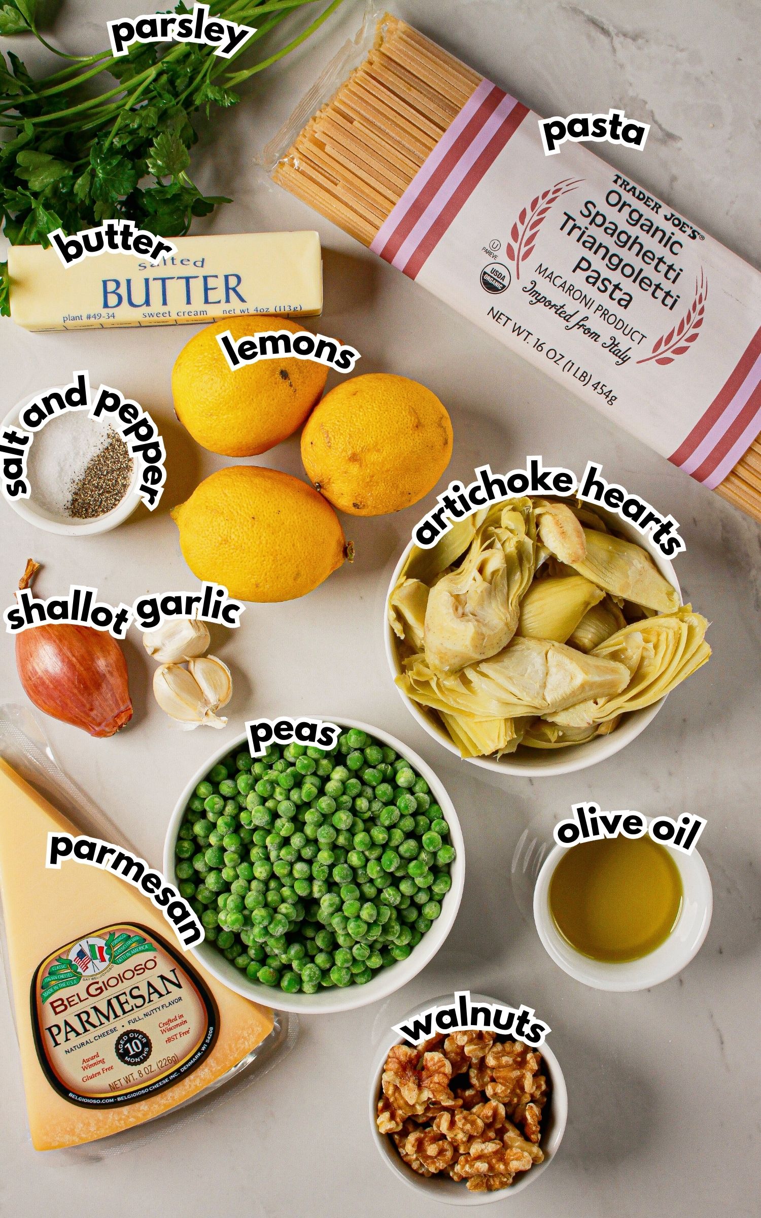 Bowls of ingredients on a counter.