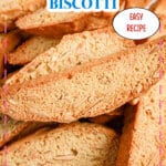 Slices of almond biscotti on a plate.