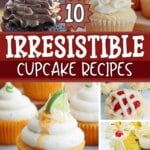 Collage of cupcake recipes.