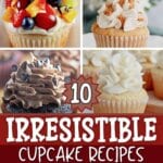 Collage of cupcake recipes.