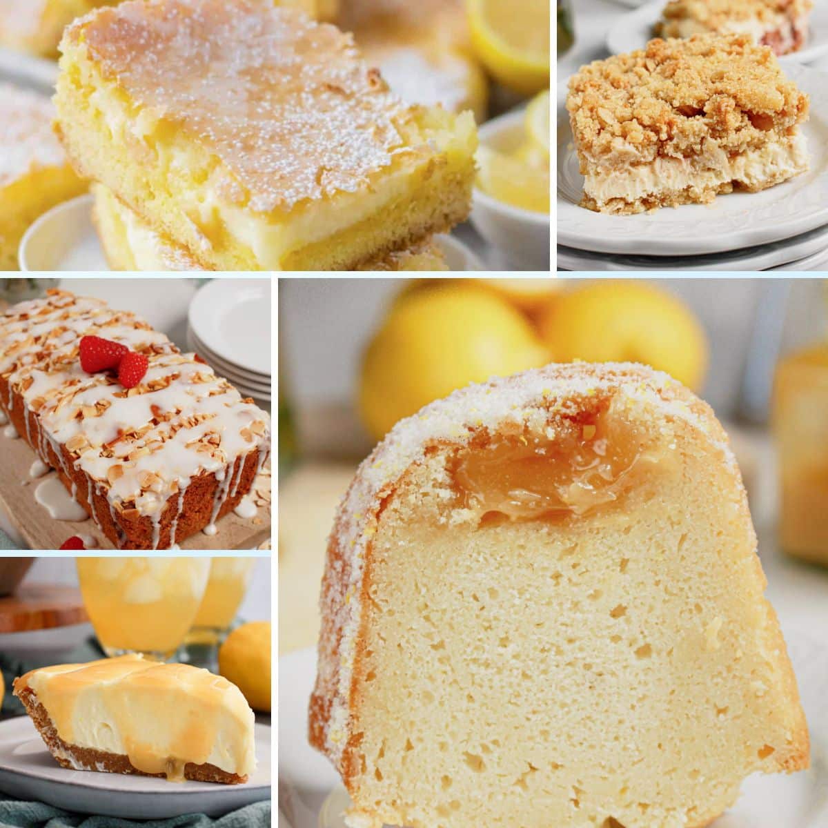 Collage of lemon desserts.