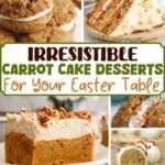 Collage of carrot cake recipes.