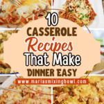 Collage of casserole recipes.