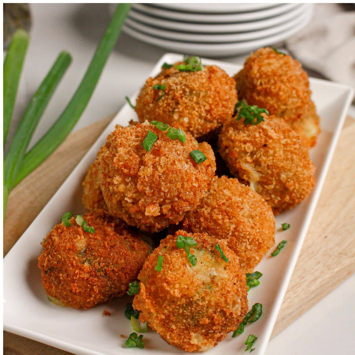 Copycat rattlesnake bites on a white plate.